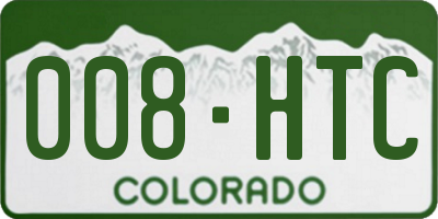 CO license plate 008HTC