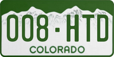 CO license plate 008HTD