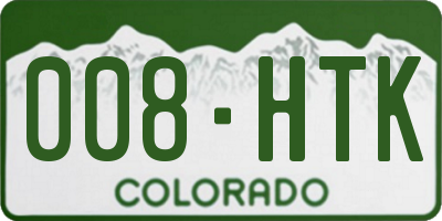 CO license plate 008HTK