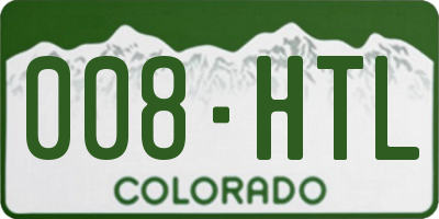 CO license plate 008HTL