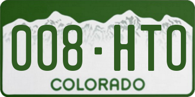 CO license plate 008HTO
