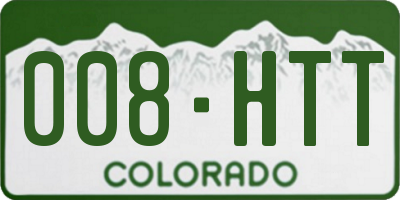 CO license plate 008HTT