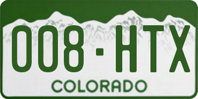 CO license plate 008HTX