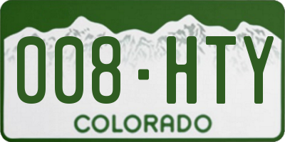 CO license plate 008HTY