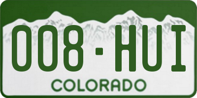 CO license plate 008HUI
