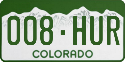 CO license plate 008HUR