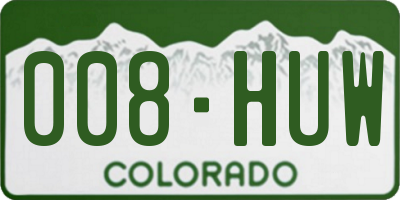 CO license plate 008HUW