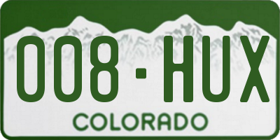 CO license plate 008HUX