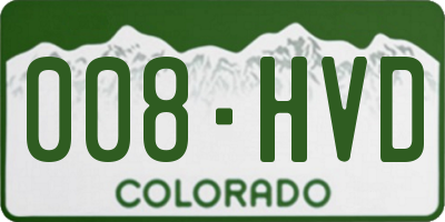 CO license plate 008HVD