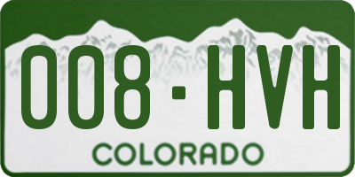 CO license plate 008HVH