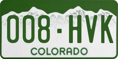 CO license plate 008HVK