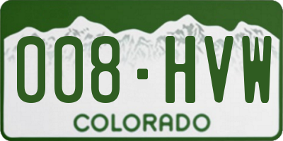 CO license plate 008HVW