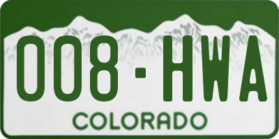 CO license plate 008HWA