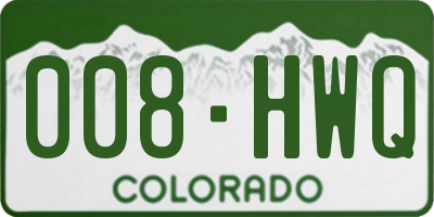CO license plate 008HWQ