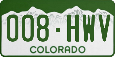 CO license plate 008HWV