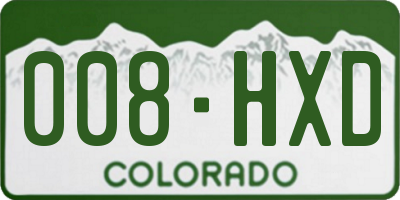 CO license plate 008HXD