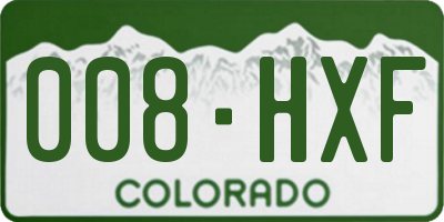 CO license plate 008HXF