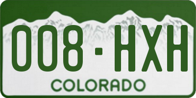 CO license plate 008HXH