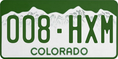 CO license plate 008HXM