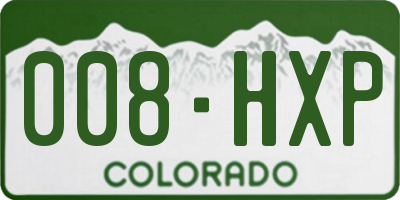 CO license plate 008HXP