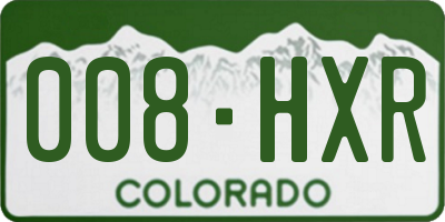 CO license plate 008HXR