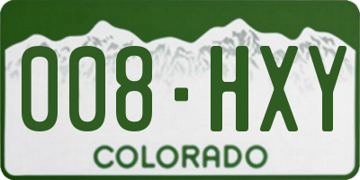 CO license plate 008HXY