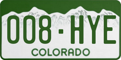 CO license plate 008HYE
