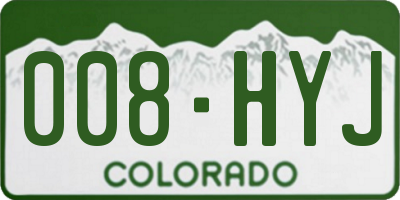 CO license plate 008HYJ