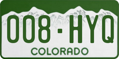 CO license plate 008HYQ