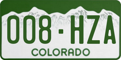 CO license plate 008HZA