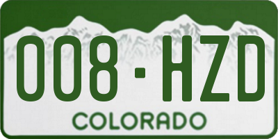 CO license plate 008HZD