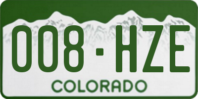 CO license plate 008HZE