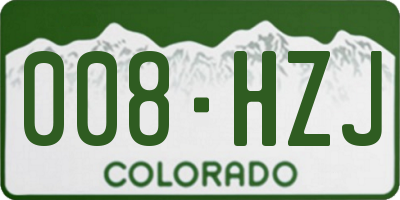 CO license plate 008HZJ