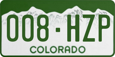 CO license plate 008HZP