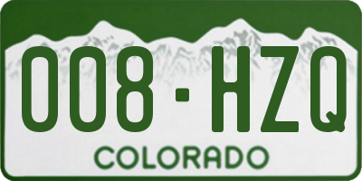 CO license plate 008HZQ
