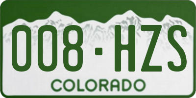 CO license plate 008HZS