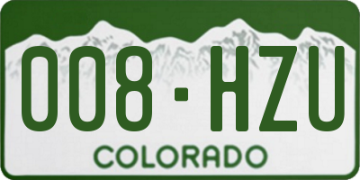 CO license plate 008HZU