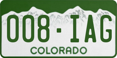 CO license plate 008IAG