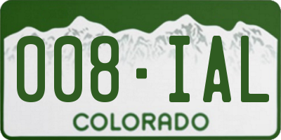 CO license plate 008IAL