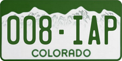 CO license plate 008IAP