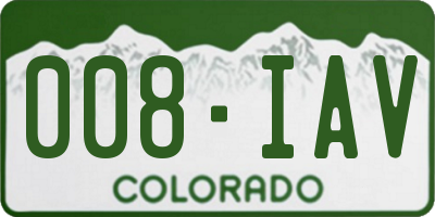 CO license plate 008IAV
