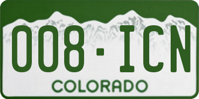 CO license plate 008ICN