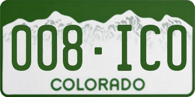 CO license plate 008ICO