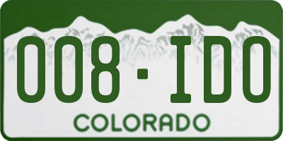 CO license plate 008IDO