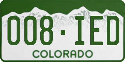 CO license plate 008IED
