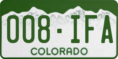CO license plate 008IFA
