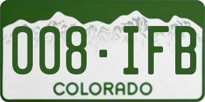 CO license plate 008IFB