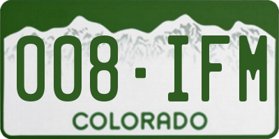 CO license plate 008IFM