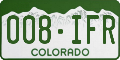CO license plate 008IFR