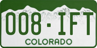 CO license plate 008IFT